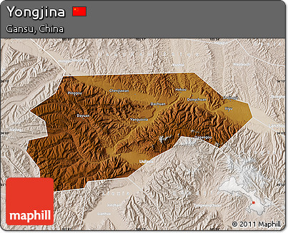 Physical Map of Yongjina, lighten