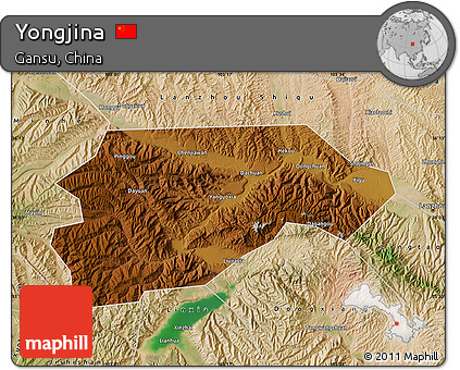 Physical Map of Yongjina, satellite outside