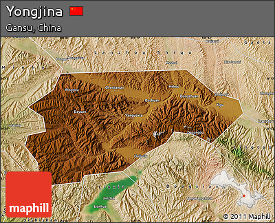 Physical Map of Yongjina, satellite outside