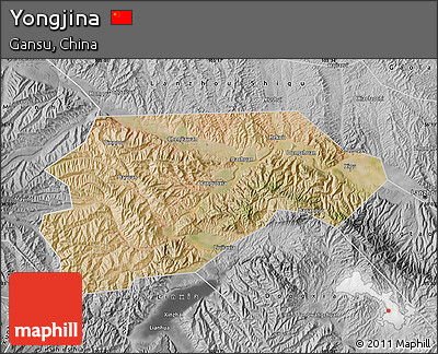 Satellite Map of Yongjina, desaturated