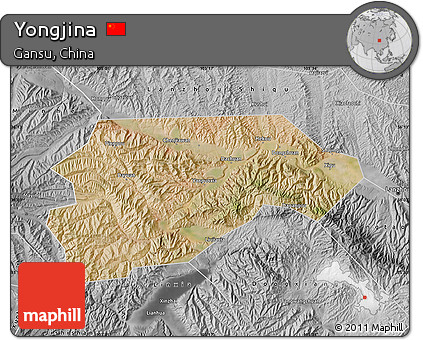 Satellite Map of Yongjina, desaturated