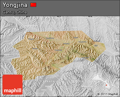 Satellite Map of Yongjina, lighten, desaturated