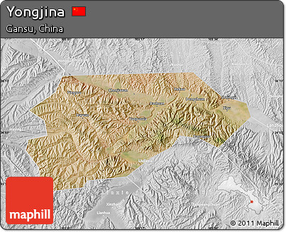 Satellite Map of Yongjina, lighten, desaturated