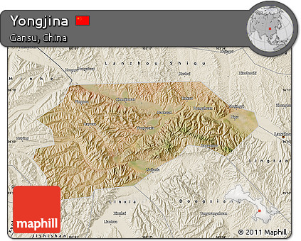 Satellite Map of Yongjina, shaded relief outside