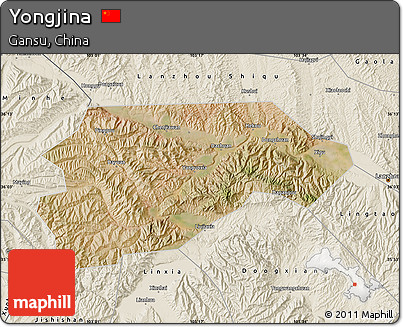 Satellite Map of Yongjina, shaded relief outside
