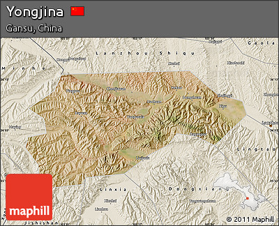 Satellite Map of Yongjina, shaded relief outside