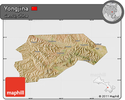 Satellite Map of Yongjina, single color outside