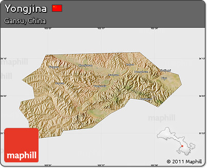 Satellite Map of Yongjina, single color outside