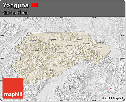 Shaded Relief Map of Yongjina, lighten, desaturated