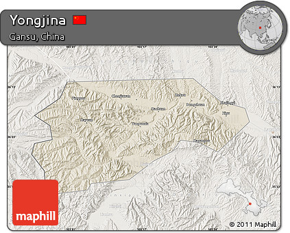 Shaded Relief Map of Yongjina, lighten