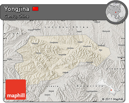 Shaded Relief Map of Yongjina, semi-desaturated