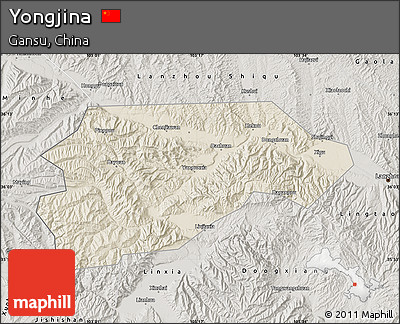Shaded Relief Map of Yongjina, semi-desaturated