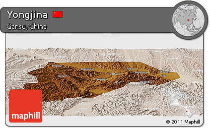 Physical Panoramic Map of Yongjina, lighten