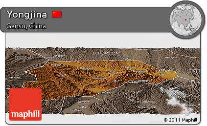 Physical Panoramic Map of Yongjina, semi-desaturated