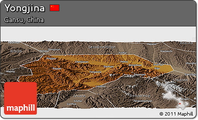 Physical Panoramic Map of Yongjina, semi-desaturated