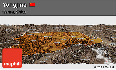 Physical Panoramic Map of Yongjina, semi-desaturated