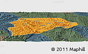 Political Panoramic Map of Yongjina, darken, semi-desaturated