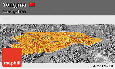 Political Panoramic Map of Yongjina, desaturated