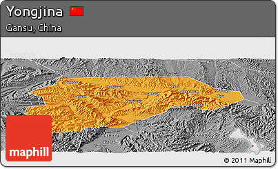 Political Panoramic Map of Yongjina, desaturated