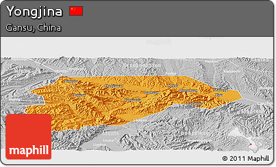 Political Panoramic Map of Yongjina, lighten, desaturated