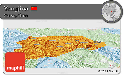 Political Panoramic Map of Yongjina, lighten