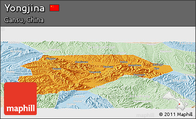 Political Panoramic Map of Yongjina, lighten