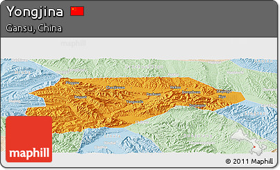 Political Panoramic Map of Yongjina, lighten
