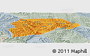 Political Panoramic Map of Yongjina, lighten, semi-desaturated