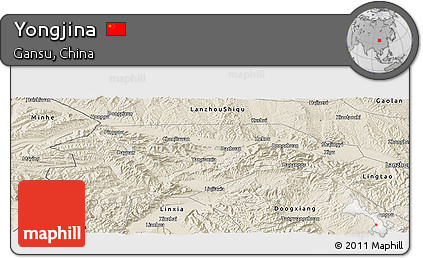 Shaded Relief Panoramic Map of Yongjina