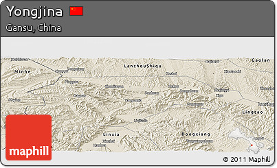Shaded Relief Panoramic Map of Yongjina