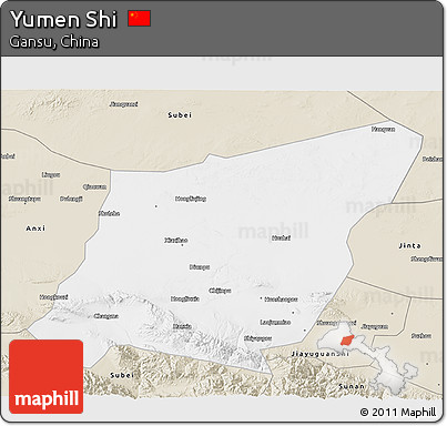 Classic Style 3D Map of Yumen Shi