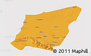 Political 3D Map of Yumen Shi, cropped outside