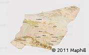 Satellite 3D Map of Yumen Shi, cropped outside