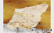 Satellite 3D Map of Yumen Shi, physical outside