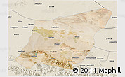 Satellite 3D Map of Yumen Shi, shaded relief outside