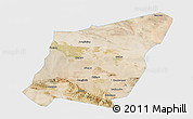Satellite 3D Map of Yumen Shi, single color outside
