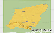 Savanna Style 3D Map of Yumen Shi, single color outside