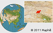Satellite Location Map of Yumen Shi