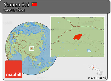 Savanna Style Location Map of Yumen Shi