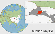 Savanna Style Location Map of Yumen Shi, highlighted country, highlighted parent region