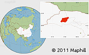 Savanna Style Location Map of Yumen Shi, highlighted country