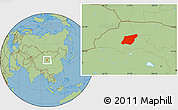 Savanna Style Location Map of Yumen Shi