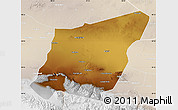 Physical Map of Yumen Shi, lighten