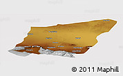 Physical Panoramic Map of Yumen Shi, cropped outside