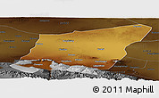 Physical Panoramic Map of Yumen Shi, darken
