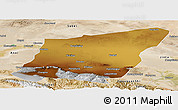 Physical Panoramic Map of Yumen Shi, satellite outside