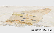 Satellite Panoramic Map of Yumen Shi, lighten