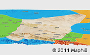 Satellite Panoramic Map of Yumen Shi, political outside
