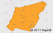 Political Simple Map of Yumen Shi, cropped outside