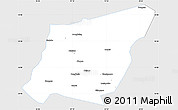 Silver Style Simple Map of Yumen Shi, single color outside